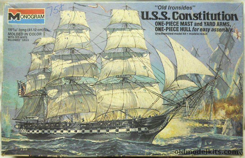 Monogram USS Constitution Old Ironsides Frigate, 3501 plastic model kit